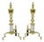 Vintage Brass Urn & Marble Federal Style Branch Leg Fireplace Andirons - A Pair For Sale