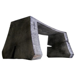 Burnished and Limed Oak Bench by Fritz Baumann For Sale