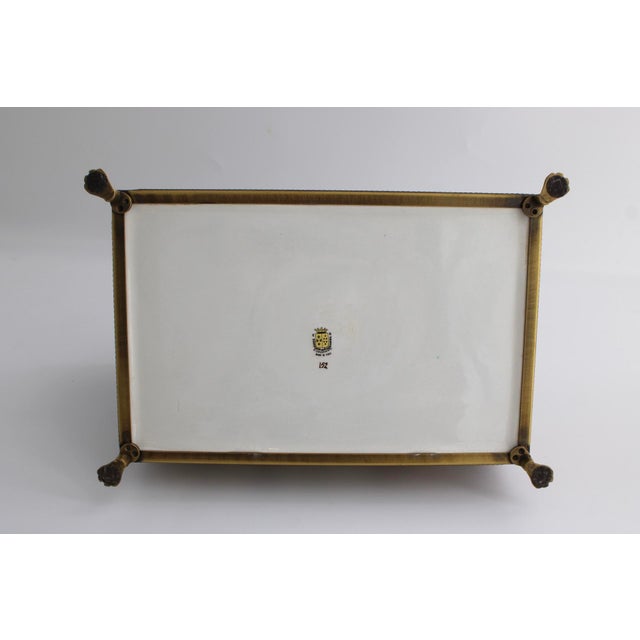 1950s Rare Large Italian Capodimonte Porcelain Majolica Box W/ Putti Relief For Sale - Image 11 of 11