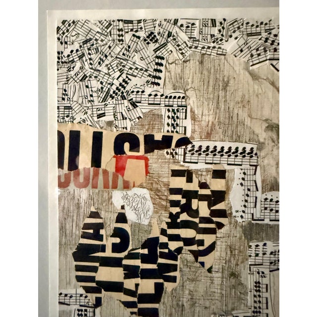Jiri Kolar, Original Guggenheim Museum Exhibited Jiri Kolar Collage Art Abstract Music Notes, c.1960's-1970's For Sale - Image 9 of 12
