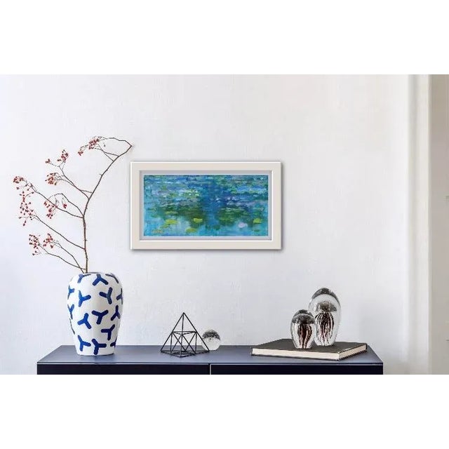 Lily Pond Reflections (Modern Impressionist Oil Painting) For Sale - Image 4 of 8