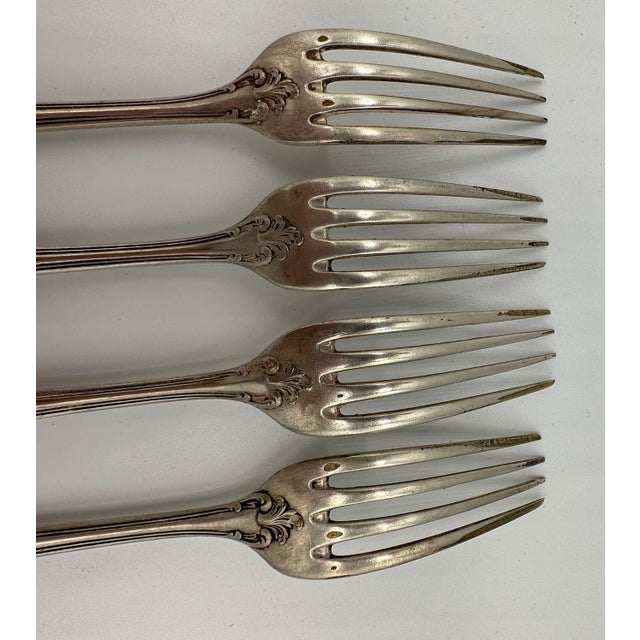 Silver 19th Century French l'Alfénide Christofle/Charles Halphen Silver-Plate Flatware With Ladle For Sale - Image 8 of 18