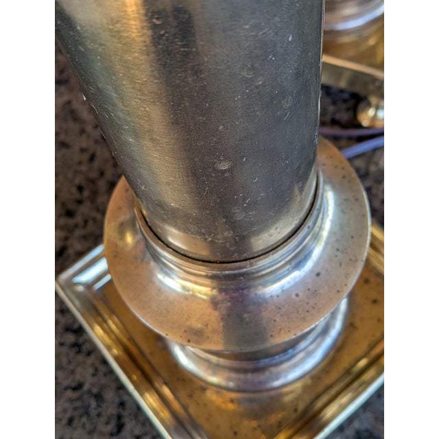 1960s Mid-Century Modern, Ming Style Brass Footed Table Lamps - a Pair For Sale - Image 16 of 18