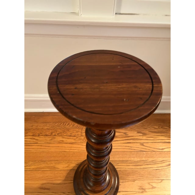 Vintage Wooden Barley Twist Plant Stand For Sale - Image 4 of 7