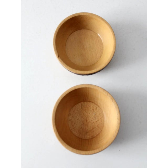 Tan Vintage Wooden Bowls Pair For Sale - Image 8 of 11