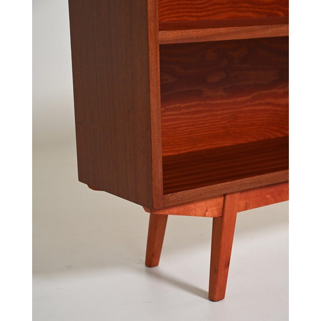 1960s Scandinavian Bookcase with Open Mahogany Shelves, 1960s For Sale - Image 5 of 9