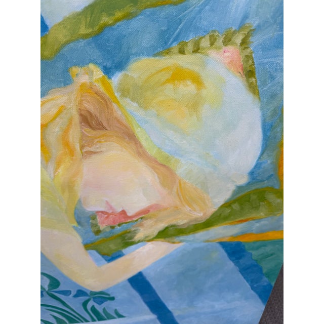 Blue Philip Dizick "Reclining Model" Original Painting For Sale - Image 8 of 12