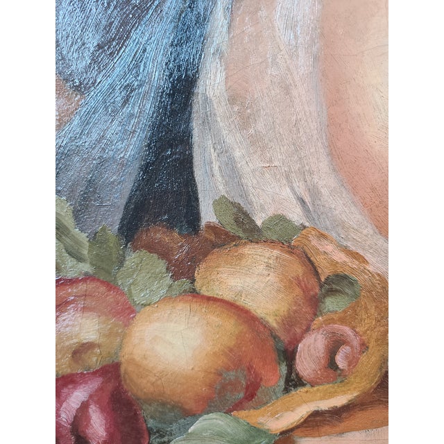 Textile Antique Mythological Oil Painting Portrait of a Goddess For Sale - Image 7 of 14