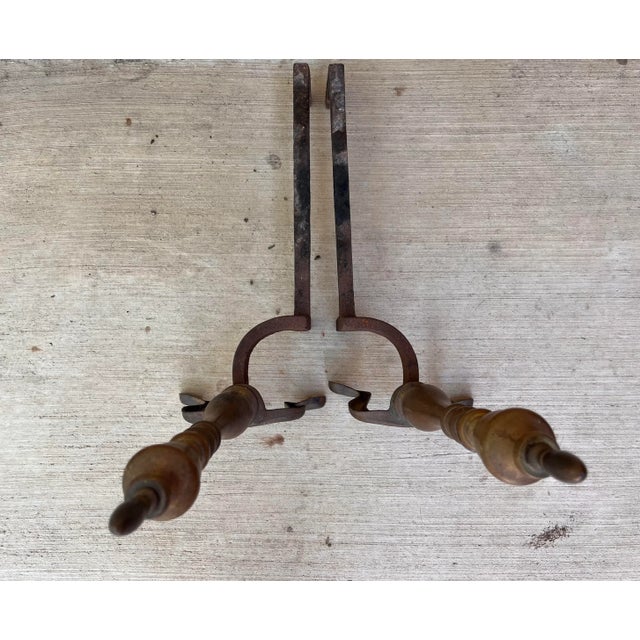 Pair of Antique Brass Andirons For Sale - Image 9 of 9