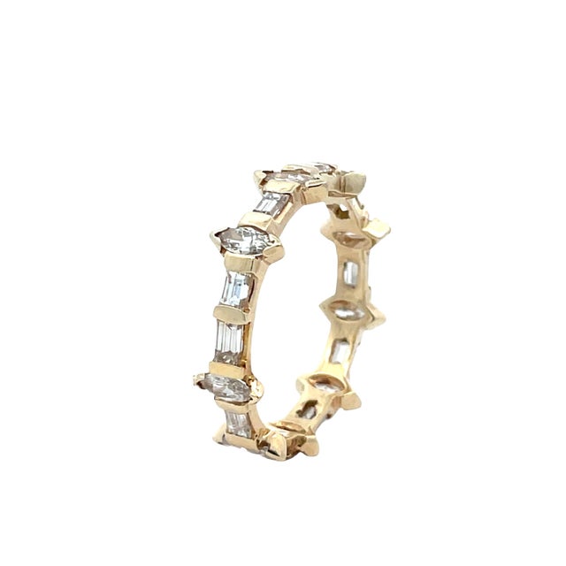 14k Yellow Gold Diamond Eternity Wedding Band, Size 10.25 For Sale In New York - Image 6 of 7