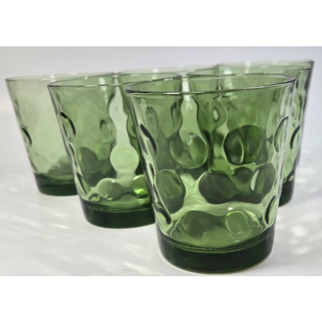Mid-Century Modern Whimsical Avocado Dot Lowballs- Set of 6 For Sale - Image 3 of 9