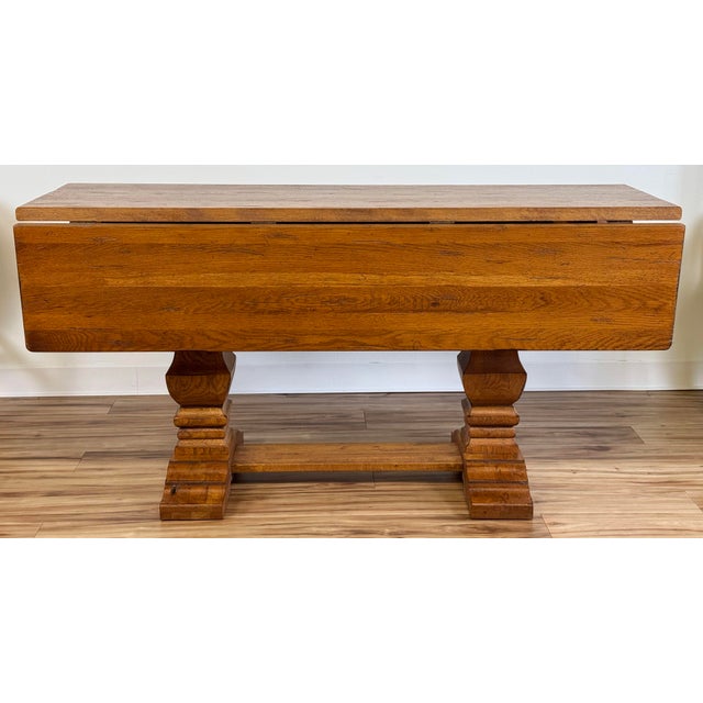 Gorgeous Tuscan style farmhouse drop leaf dining table hand-crafted from solid wood. The table is crafted in a monastery...