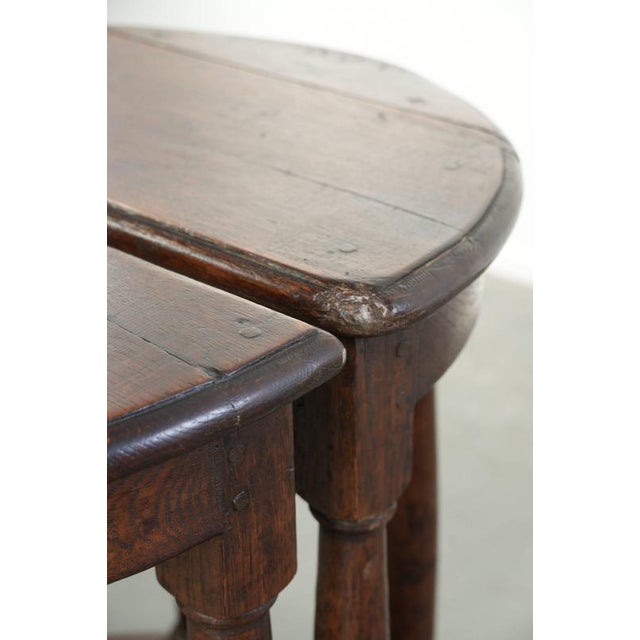 Wood Antique English Side Tables, 1800s, Set of 2 For Sale - Image 7 of 12