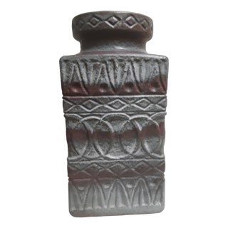 Vintage GermanCeramic Vase with Geometric Decor by B, 1970s For Sale