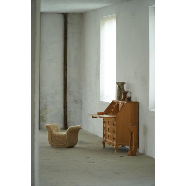 Wood Vintage Danish Oak Drop‑Front Secretaire, 1950s For Sale - Image 7 of 18