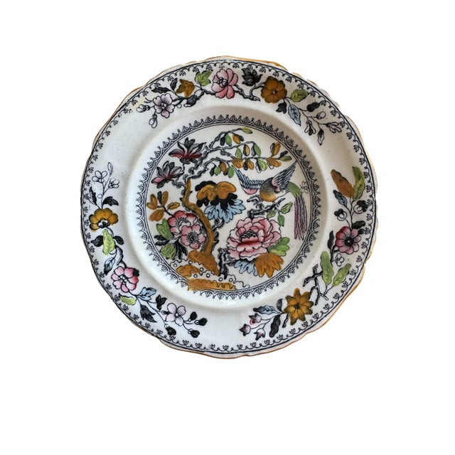 Late 19th Century Chinoiserie Polychrome Small Plates - a Pair For Sale - Image 5 of 7