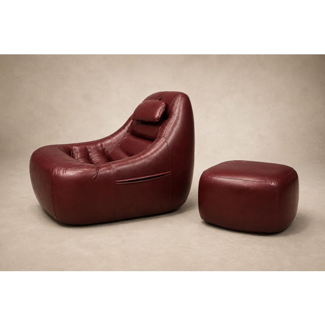 1970s Mp-113 Lounge Chair With Ottoman in Original Faux Leather by Percival Lafer, Brasil, 1970s For Sale - Image 5 of 18