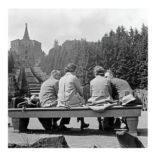 Couples on a Bench in Front of a Statue in Kassel, Germany, 1937, Print For Sale