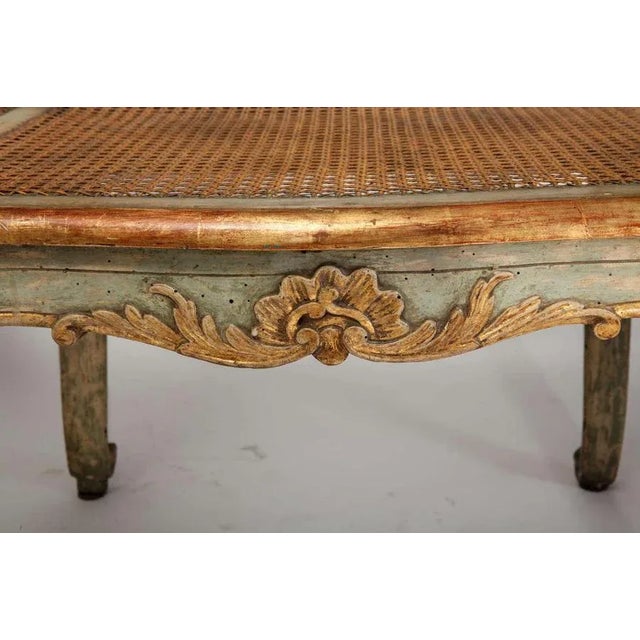 Gold Italian Parcel-Gilt and Painted Canape or Sofa, 18th-Century For Sale - Image 8 of 11