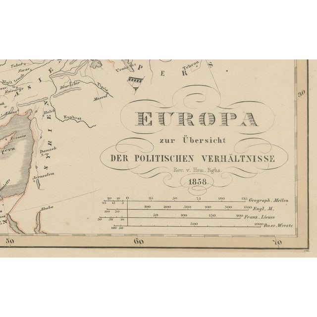 Mid 19th Century Map of Europe with Political Divisions and Borders, 1858 For Sale - Image 5 of 10