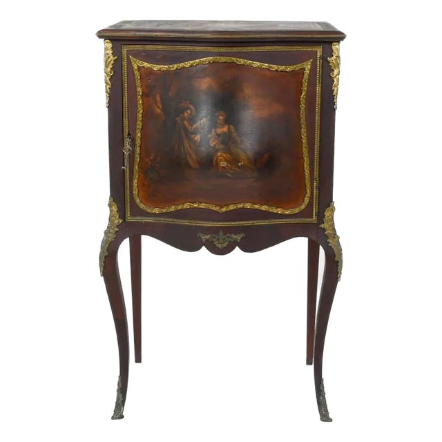 Antique 19th-Century Hand-Painted and Ormolu Cabinet For Sale