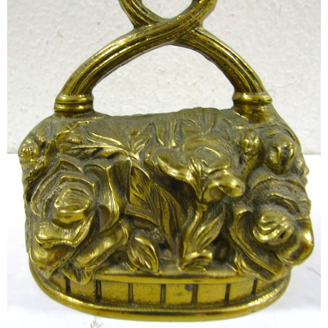 Antique Victorian-Era Solid Brass Doorstop Door Porter For Sale - Image 12 of 16