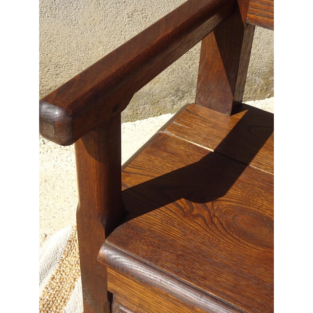 Louis XIII Wooden Chest Armchair For Sale - Image 5 of 13