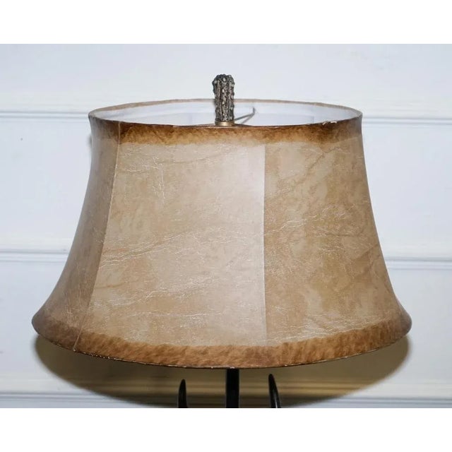 Vintage Rustic Country Faux Antler Table Lamp For Sale - Image 4 of 12