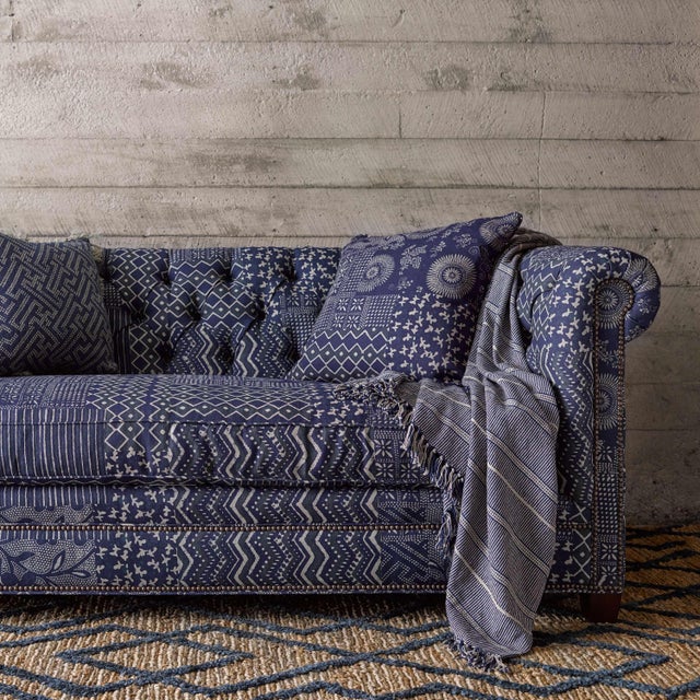 Contemporary Bunny Williams for Dash & Albert Marco Navy Jute Soumak Woven Rug, 2'6" x 8' For Sale - Image 3 of 6