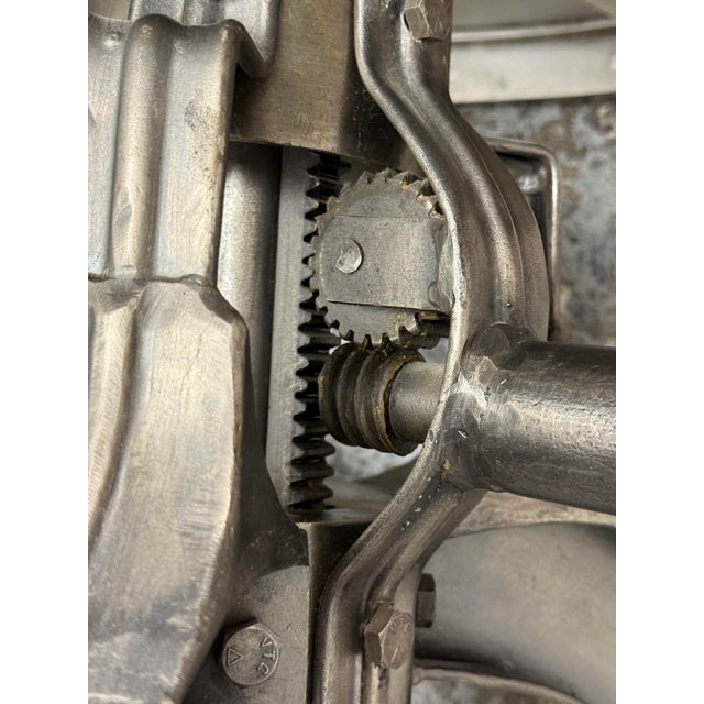 Silver Arhaus Industrial Modern Round Metal Adjustable Weston Crank End Table For Sale - Image 8 of 12