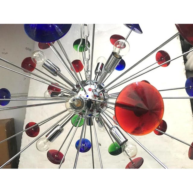 Red Italian Murano Glass Sputnik Pendant Light from Simoeng For Sale - Image 8 of 12