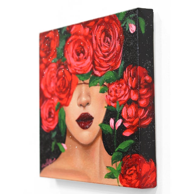 Red Roses 3 - Original Sally K Figurative Original Artwork by Sally K For Sale In Los Angeles - Image 6 of 8