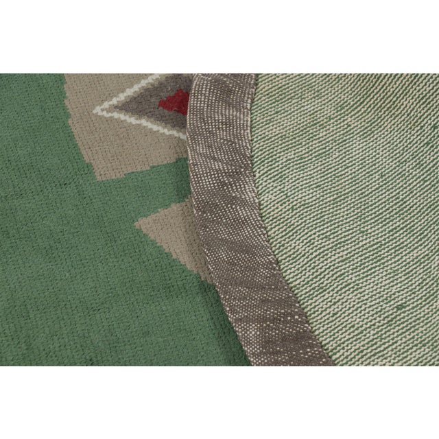 Textile Signed Leleu Vintage French Art Deco Circle Rug With Medallion - Rug & Kilim For Sale - Image 7 of 7