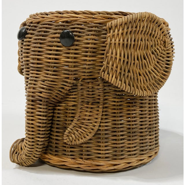 Late 20th Century Wicker Elephant Motif Planter or Basket For Sale - Image 4 of 7