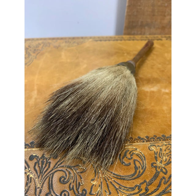 Early 19th Century Unique Antique Chinese Fan Brush With Wooden Handle, Brass Ferrule and Natural Tipped Bristles For Sale In Dallas - Image 6 of 6