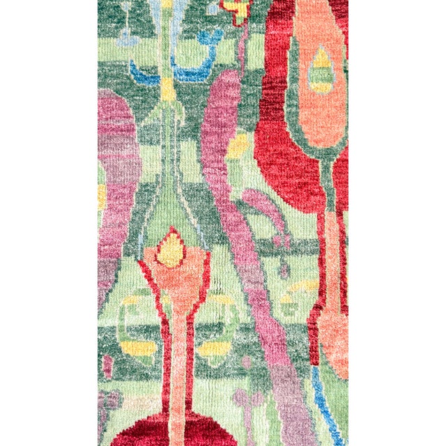 Beautiful handwoven wool rug from Armenia, 1960s. Stunning Art Deco patterns ornament the rug, which alludes to forms of...