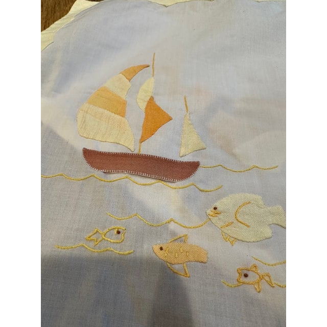 Textile Island Hand Embroidery Applique Placemat and Napkins Set- 8 Pieces For Sale - Image 7 of 7