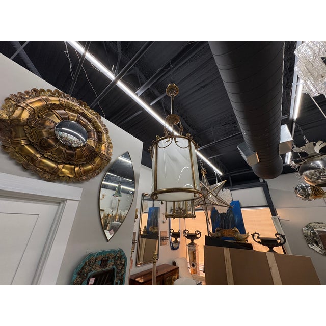 1940s French Louis XVI Style Bronze Lantern For Sale - Image 14 of 16