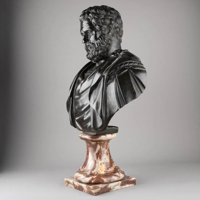 Bust of a Roman Emperor or General, 1700s, Bronze For Sale - Image 3 of 7