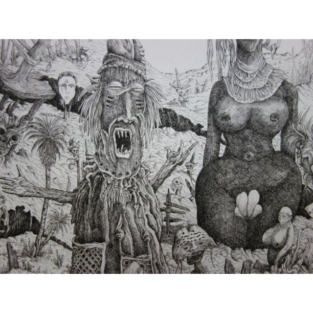 Miguel Fraley, Tentative, Original Etching For Sale - Image 5 of 7