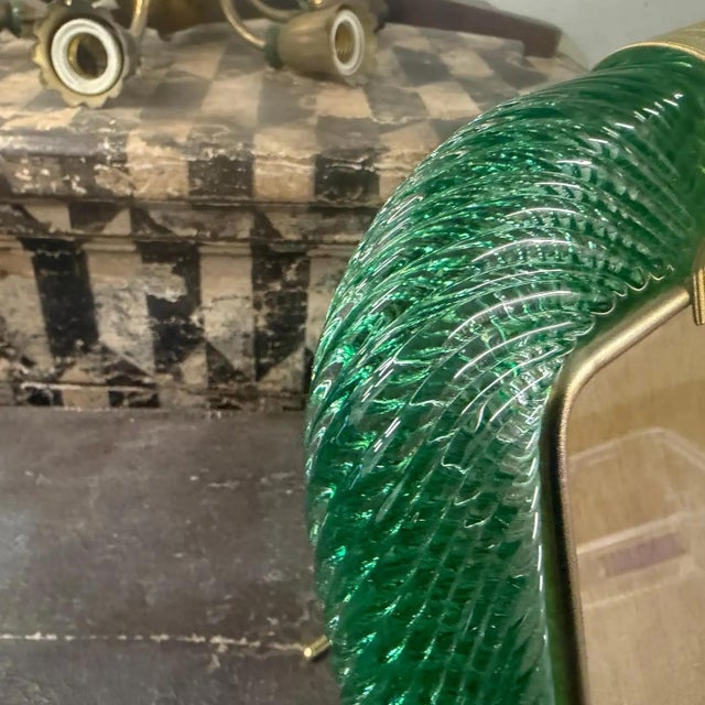 1990s Barovier Style Art Deco Green Murano Glass Picture Frame For Sale - Image 14 of 14
