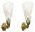 Italian Art Deco Brass Sconces with Murano Glass Shade, 1930s, Set of 2 For Sale