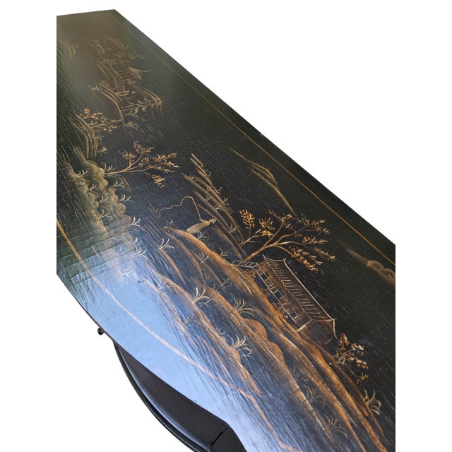 1990s Ethan Allen Vivianne Serpentine Console Buffet Sideboard Credenza Chinoiserie For Sale - Image 14 of 18
