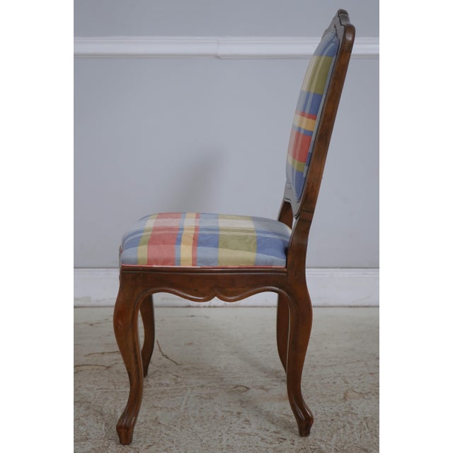 French Provincial Set of 4 Baker Walnut French Provincial Chairs For Sale - Image 3 of 18