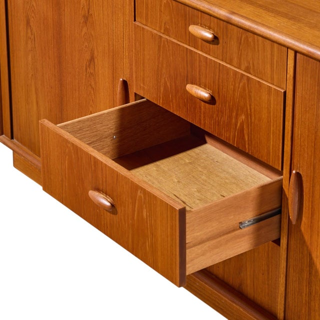 Brown Dyrlund Mid Century Danish Teak Tambour Door Lowboy Dresser For Sale - Image 8 of 11