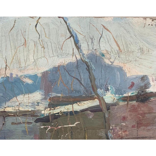 Realism Winter Rural Landscape Painting, Impressionism, Ukrainian Artist (1970s) 23-29 For Sale - Image 3 of 6