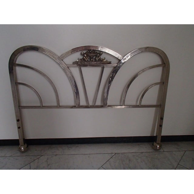 Silver Spanish Art Deco Chrome Plated Head Board, Set of 2 For Sale - Image 8 of 11