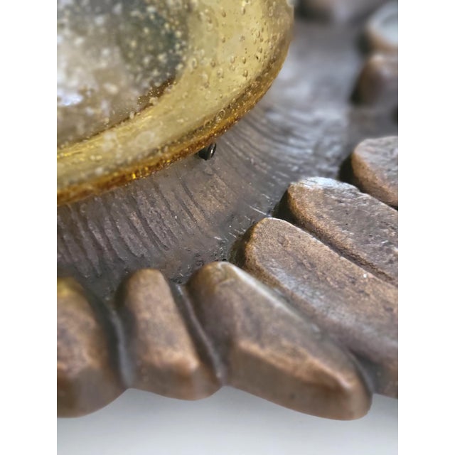 Monumental Sculptural Bronze Wall Lamp 1960s For Sale - Image 14 of 17
