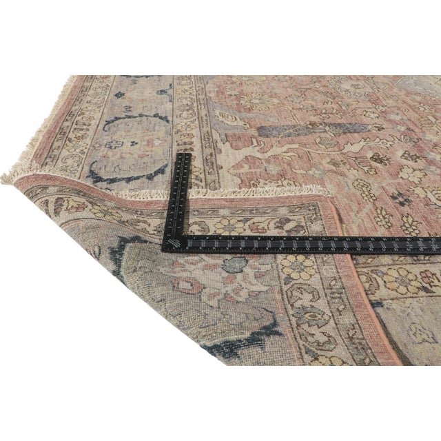 Early 21st Century Modern Vintage Style Distressed Rug, 09'00 X 11'10 For Sale - Image 5 of 9