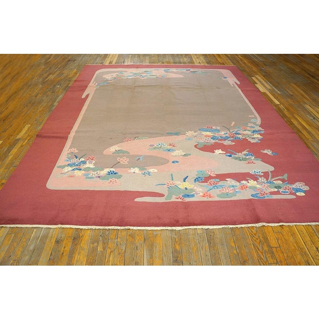 1920s Chinese Art Deco Carpet ( 9'2" x 11'9" - 279 x 358 ) Antique Chinese - Art Deco Ivory 1920s Rug, Circa Date: 1920s....